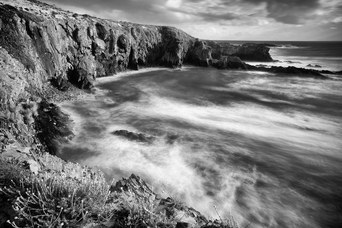 Cliffs in black and white